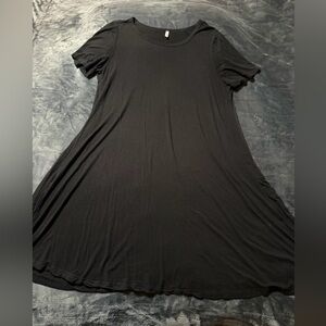 Popyoung Black A-Line T-Shirt Dress